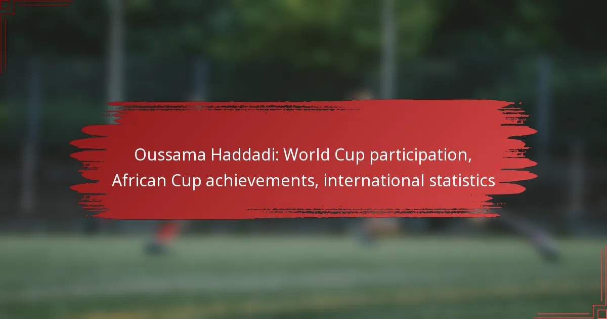 Oussama Haddadi: World Cup participation, African Cup achievements, international statistics