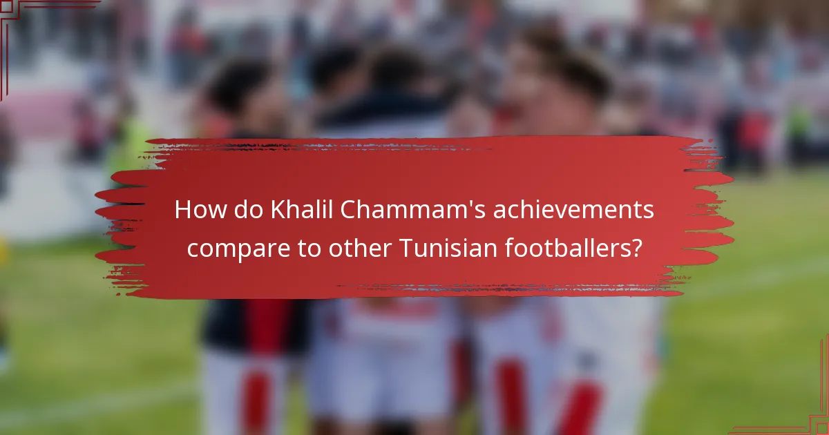 How do Khalil Chammam's achievements compare to other Tunisian footballers?