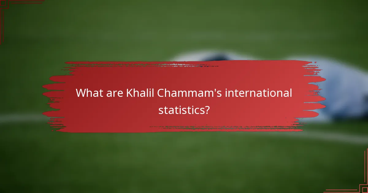 What are Khalil Chammam's international statistics?