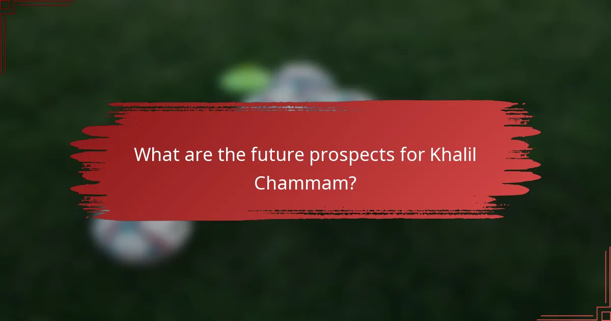 What are the future prospects for Khalil Chammam?