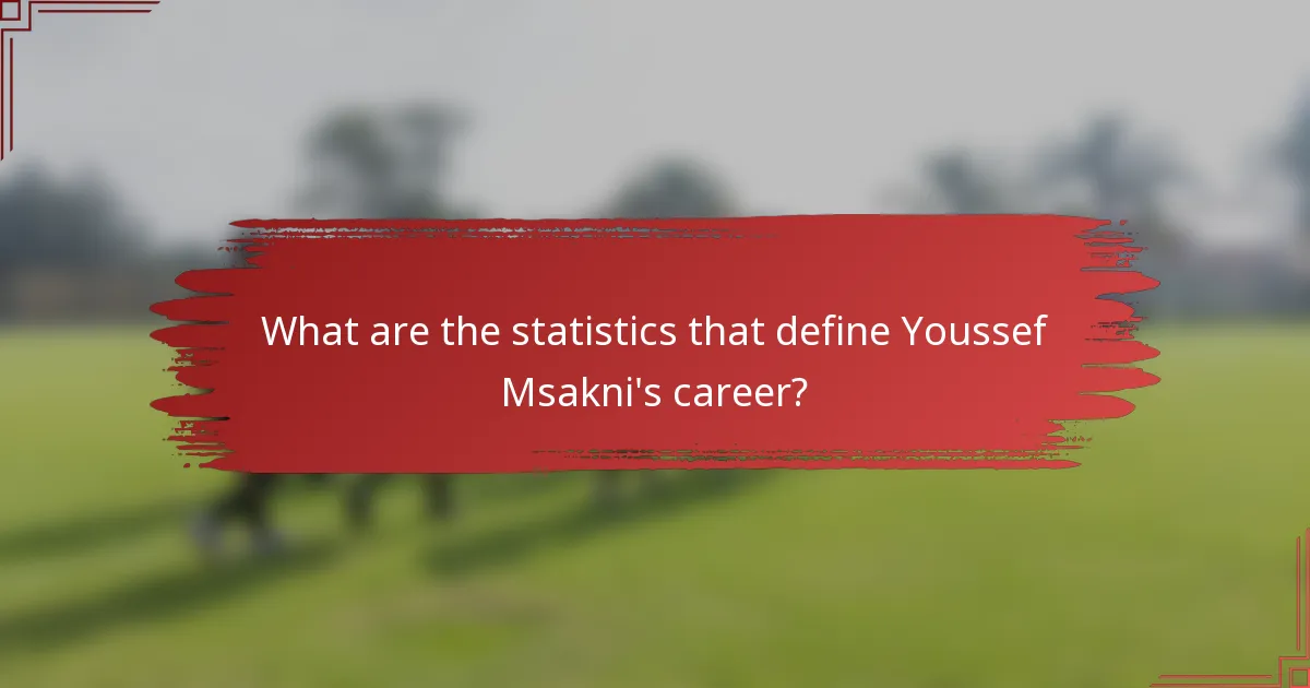 What are the statistics that define Youssef Msakni's career?