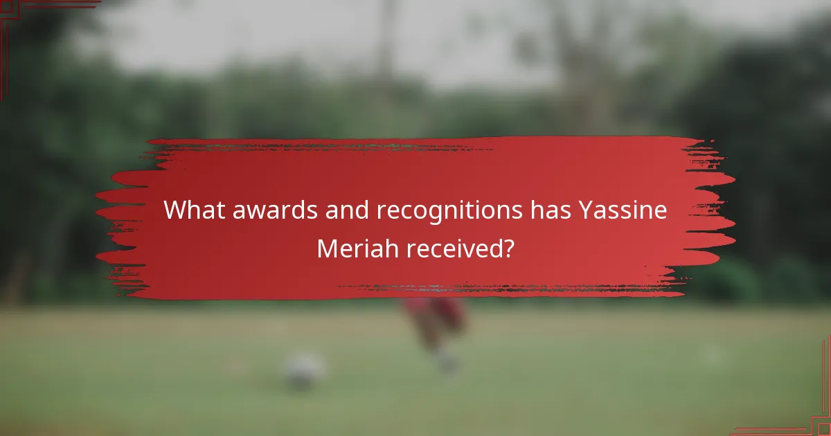 What awards and recognitions has Yassine Meriah received?